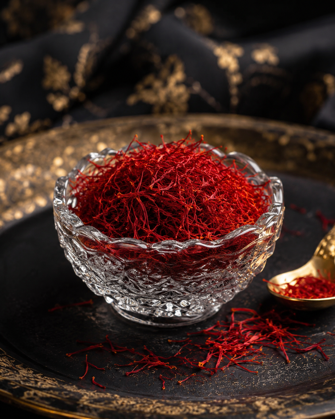 زعفران در ظرف کریستالی